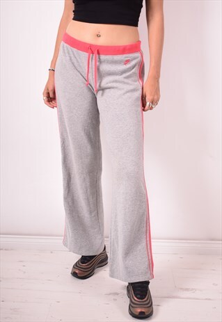 NIKE WOMENS VINTAGE TRACKSUIT TROUSERS LARGE GREY 90S