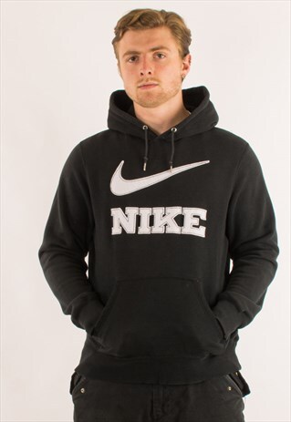 VINTAGE BLACK NIKE SPELLOUT HOODIE PULLOVER