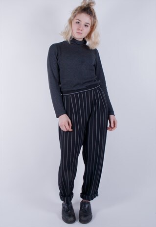 VINTAGE LOOSE FITTING PINSTRIPE TROUSERS