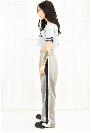 SILVER NIKE SILKY TRACKSUIT BOTTOMS