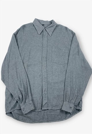 Vintage plain flannel shirt charcoal large BV17007
