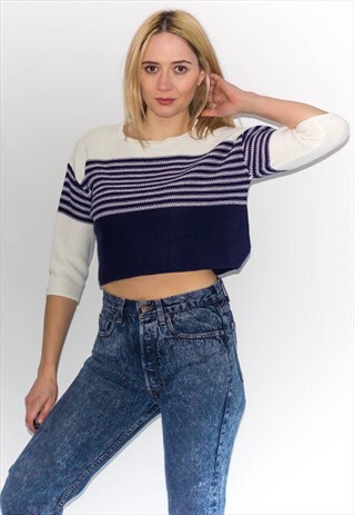 RETRO CROPPED STRIPED JUMPER