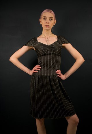 BROWN STRIPED DRESS