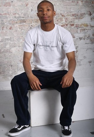 VINTAGE CALVIN KLEIN PRINT LOGO T-SHIRT WHITE