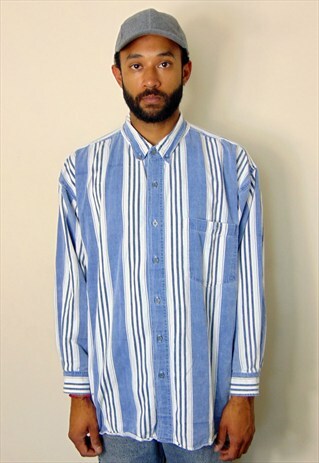 90S CLASSIC LUXURY VERTICAL STRIPE OXFORD SHIRT XXL