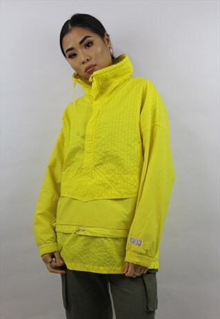 VINTAGE 90'S YELLOW 1/2 ZIP SHELL JACKET