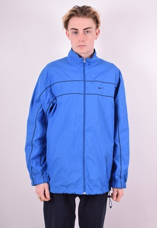 NIKE MENS VINTAGE TRACKSUIT TOP JACKET LARGE BLUE 90'S