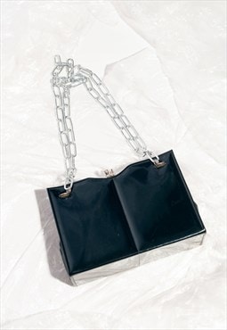 Vintage Bag 50s Reworked Chain Strap Patent Leather Purse