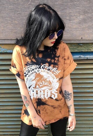 ACID WASH VINTAGE MOTORCYCLE T-SHIRT