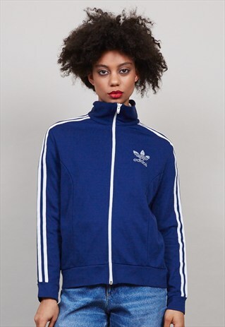 NAVY BLUE VINTAGE ADIDAS 70'S TRACKSUIT SPORTS JACKET