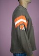 VINTAGE FOOTBALL HELMET SWEATSHIRT IN BROWN L