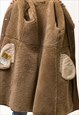 SHEEPSKIN LEATHER SHEARLING FASTENS COAT SIZE SMALL 5297