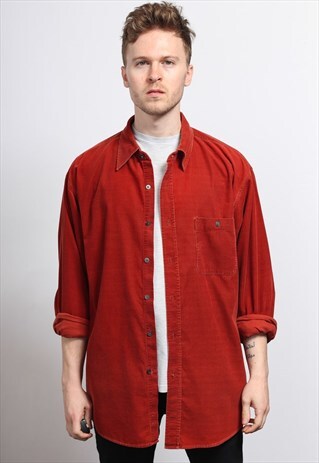 VINTAGE CORDUROY CORD SHIRT RED
