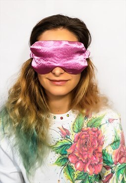Dusty Pink Crepe Satin Eye Cover for Sleeping, Relaxation 