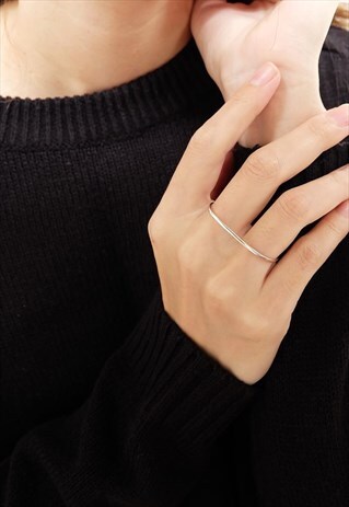 DOUBLE FINGER BAND STERLING SILVER RING