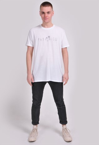 WHITE TROPICAL PARADISE T-SHIRT