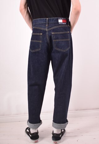 TOMMY HILFIGER MENS VINTAGE JEANS W34 L30 BLUE 90S