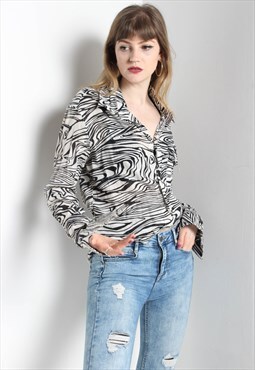 Vintage Dolce and Gabbana Zebra Print Blouse Shirt White