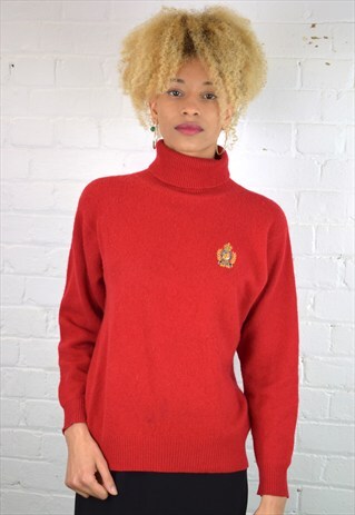 VINTAGE 90'S RALPH LAUREN KNIT POLO NECK TOP