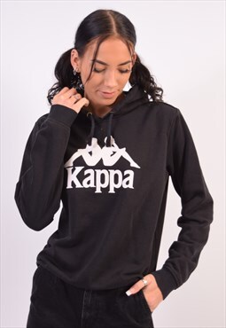 Vintage Kappa Hoodie Jumper Black
