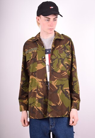 MENS VINTAGE MILITARY SHIRT MEDIUM GREEN 90'S