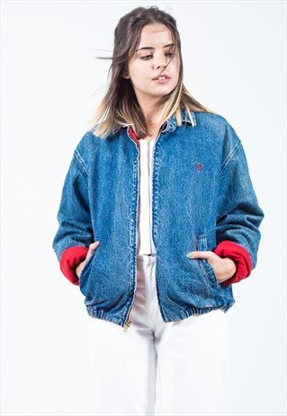 VINTAGE 80S POLO RALPH LAUREN LINED DENIM JACKET / S3789