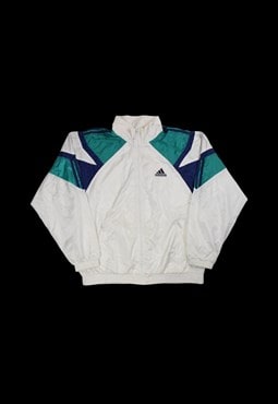 Vintage 90s Adidas Embroidered Logo Track Jacket in White