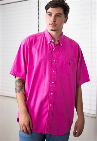VINTAGE POLO RALPH LAUREN SHIRT LOGO 90S L 10.9