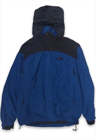 THE NORTH FACE BLUE/BLACK QUILTED HOODED JACKET
