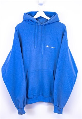 champion hoodie blue and white