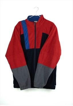 Vintage Velvet Track Jacket in Red XL