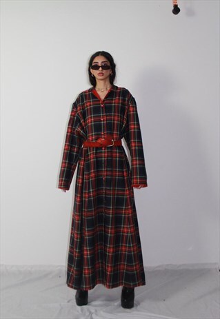 THE MOST UNREAL LONGLINE 70S TARTAN COAT YOU HAVE EVER SEEN