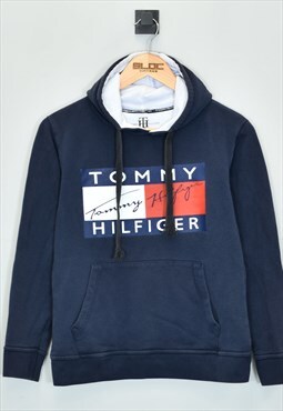 Vintage Tommy Hilfiger Hooded Sweatshirt Blue XXXSmall