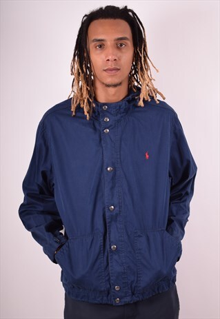 POLO RALPH LAUREN MENS VINTAGE JACKET LARGE BLUE 90S