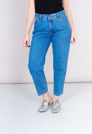 VINTAGE 90S HIGH WAISTED BLUE MOM JEANS
