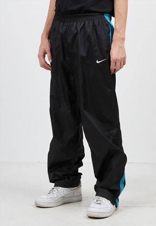 VINTAGE RETRO BLACK NIKE TRACK BOTTOMS JOGGERS