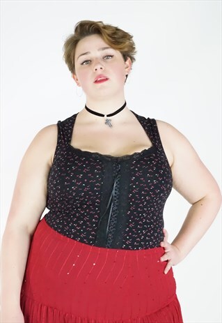 VINTAGE 90S/Y2K DITSY FLORAL PRINT PIN UP TOP PLUS SIZE