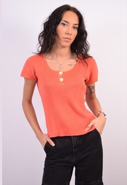 Vintage Valentino T-Shirt Top Orange