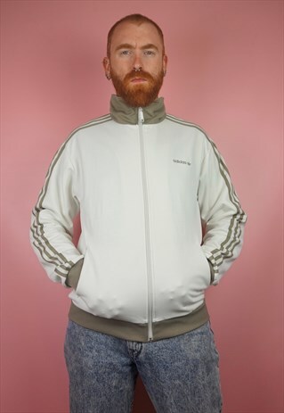 VINTAGE 1990S WHITE ADIDAS TRACK JACKET