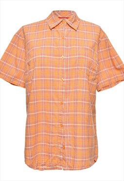 Checked Orange Dickies Shirt - L