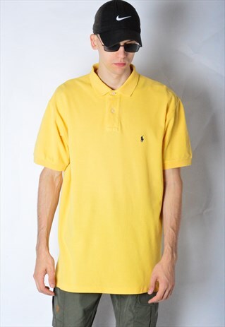 VINTAGE 90S YELLOW RALPH LAURE POLO SHIRT