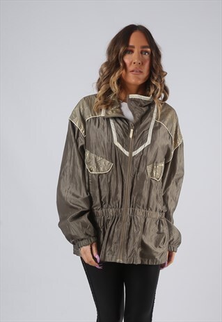 SHELL BOMBER JACKET PLAIN OVERSIZED PATTERNED UK 16 (GKBA)