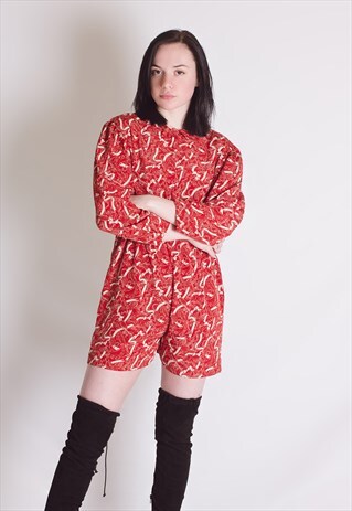 VINTAGE 80'S RED PLAYSUIT