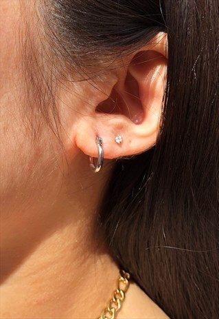 TINY HOOP EARRINGS SILVER