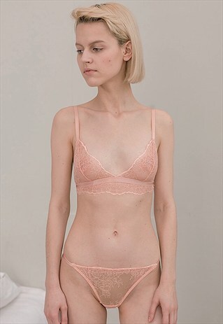 THIN LACE LINGERIE SET