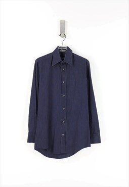 Dolce & Gabbana Stripes Long Sleeve Shirt in Blue - M
