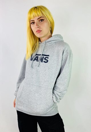 VINTAGE VANS GREY SPELLOUT HOODIE