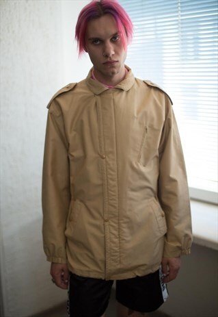 VINTAGE 80'S LIGHT BROWN PARKA COAT