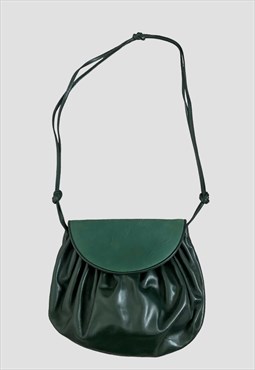 80's Vintage Green Leather Suede Ladies Bag