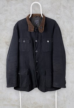 Vintage Black Gant Jacket Chore Corduroy Collar Large